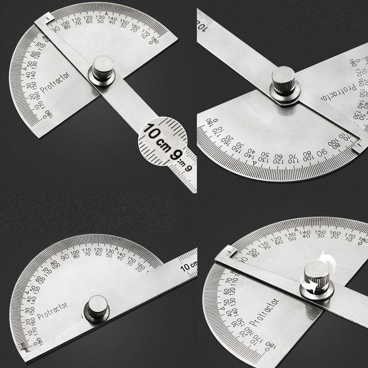 0-180 Degree Stainless Steel Protractor Goniometer Angle Finder Gauge With 15cm Ruler(120...