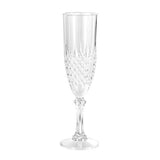 6 pieces Crystal Deco Champagne Glass Clear Acrylic Flute 230ml Lemon & Lime