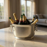 Flair Stainless Steel Single Wall Hammered Tub Bucket Large Champagne Bucket