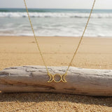 Minimalist Pendant Moon Constellation Circle Five-Pointed Metal Jewelry Golden
