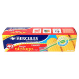 40x Hercules Twin Zip Large Storage Bags Resealable Food Double Seal 27x33cm