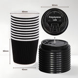 20pcs Coffee Cups With Lids Paper Cup Drinkware Coffee Rippled Takeaway - 100ml
