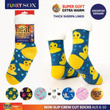6 Pairs Socks Adults Heat Control Extra Sherpa Lined Anti-Slip Version One Assorted