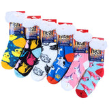 6 Pairs Socks Adults Heat Control Extra Sherpa Lined Anti-Slip Version One Assorted