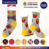 3 Pairs Socks Adults Heat Control Extra Sherpa Lined Anti-Slip Version Two Assorted A