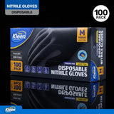 100x Disposable Nitrile Gloves Powder Free Latex Free Food Handling Black - M
