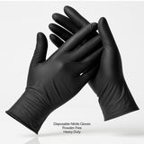 100x Disposable Nitrile Gloves Powder Free Latex Free Food Handling Black - M