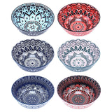 6 pieces Moroccan Ceramic Bowl 12cm x 12cm x 5.5cm Assorted Designs