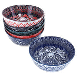 6 pieces Moroccan Ceramic Bowl 12cm x 12cm x 5.5cm Assorted Designs