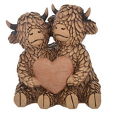 Hughie Highland Cows True Love Ornament Cow Statue Decor