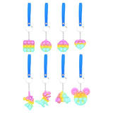 3 pieces Fidget Push & Pop Keychain Series with Wrist Strap Assorted Design