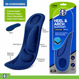 1 pair Heel & Arch Support Forefoot Comfort Sponge Cushioned Insoles Men