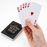 1 piece Playing Cards in Tin Standard Deck Casino Poker Legends Never Fold Man Cave Accessories