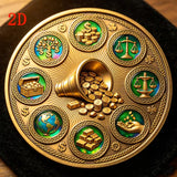 1x Coin Four Leaf Clover Wealth & Good Luck Talisman Prosperity Plenty Tree of Wealth Symbols