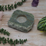 Candle Holder - Heart Ruby Zoisite Natural Top Polished 2.5cm x 8-10cm