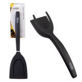 Appetito 2-In-1 Nylon Spatula Tongs Black