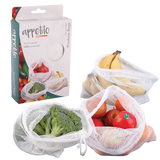 Appetito Woven Net Produce Bags Set 3 White