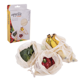 Appetito Cotton Net Produce Bags Set 3 Assorted Sizes