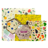 Buzzee Organic Beeswax Wraps Pack of 3 Assorted Designs