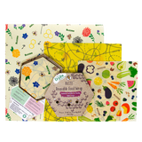 Buzzee Organic Beeswax Wraps Pack of 3 Assorted Designs