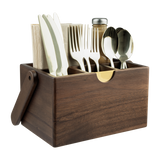 Alfresco Lane Acacia Wood Cutlery Caddy