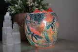 Dragonfly Glass Mosaic Vase Bowl Himalayan Crystal Salt Lamp Natural Rock Vase Lamp