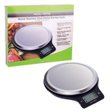 AcuRite Round Stainless Steel Digital Kitchen Scale 5kg Black