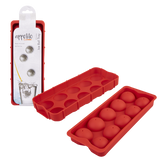 Appetito Silicone Round Ice Cube Tray Red
