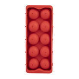 Appetito Silicone Round Ice Cube Tray Red