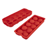Appetito Silicone Round Ice Cube Tray Red