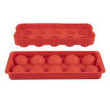 Appetito Silicone Round Ice Cube Tray Red