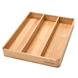 Madesmart 3 Compartment Utensil Tray Rubberwood 33 x 40 x 4.8 cm