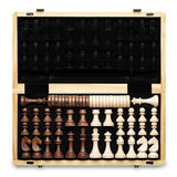 A&A Magnetic Wooden Chess Checkers Set 1008.380.063M