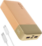 Power Bank Portable Charger 20000mAh 45W PD3.0 QC 4.0 Fast Charging Battery LED Display 2 USB-C 2 USB-A - Orange