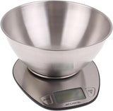 AcuRite Stainless Steel Digital Kitchen Scale with Mixing Bowl 5kg