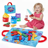 AmpEase Montessori 2-in-1 Cloth Fishing Game Ocean