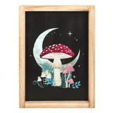 Forest Mushroom Wooden Framed Wall Art Decor Home Print Mystical Gifts