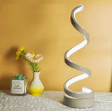 Spiral Table Lamp For Bedroom Nightstand Bookshelf Room Home Decor Premium Grey