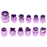 12Pcs Mini Fruit Vegetable Mold Cookie Shape Cutter Stainless Steel Mould Food