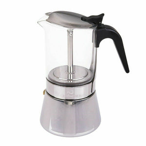 Casa Barista 9-Cup Glass Top Stainless Steel Capri Espresso Maker