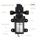 12V 6lpm 70W Self-Priming High Pressure Caravan Camping Boat Reflux Water Pump-1#