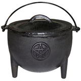 Cast Iron Cauldron Pentacle Black Incense Burner 10.5cm