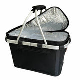 Sachi Insulated Carry Basket with Lid - Black