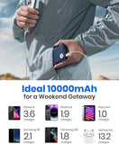 Power Bank Slimmest 10000Mah USB C Portable Charger Triple 3A High-Speed Blue