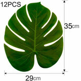 12x Large Tropical Hawaiian Artificial Palm Monstera Leaves Party Fake Luau Deco