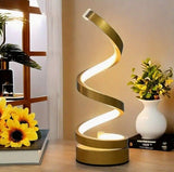 Spiral Table Lamp Bedroom Nightstand Bookshelf Room Home Decor Champagne Gold