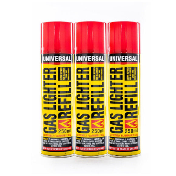 Home Master 3PCE Butane Gas Lighter Refill 5 Changeable Nozzle Attachments