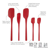 5 Piece Set Silicone Spatula Spoon Spoonula Tovolo Flex Core - Red Cayenne