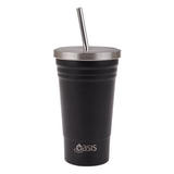 Oasis Double Wall Insulated Smoothie Tumbler w/ Straw 500ml - Black