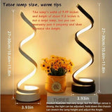 Spiral Table Lamp For Bedroom Nightstand Bookshelf Room Home Decor Premium Grey